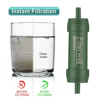 Outdoor Water Filter Straw Mini Camping Purification Portable Hiking Hiking Water Purifier Water Filter Straw Emergency Supplies