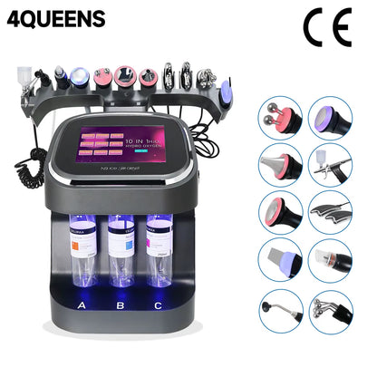 4QUEENS 10 in 1 Bubbles Skincare Facial Spa Hydrogen Purification Face Cleaning Professional Beauty Machines