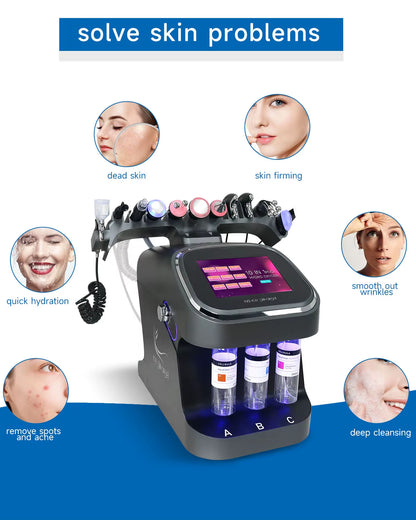 4QUEENS 10 in 1 Bubbles Skincare Facial Spa Hydrogen Purification Face Cleaning Professional Beauty Machines