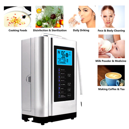 Alkaline Water Ionizer Hydrogen Generator Machine Purifier,Produces Ph 3.5-10.5 Alkaline Acid Water Water Filter System for Home