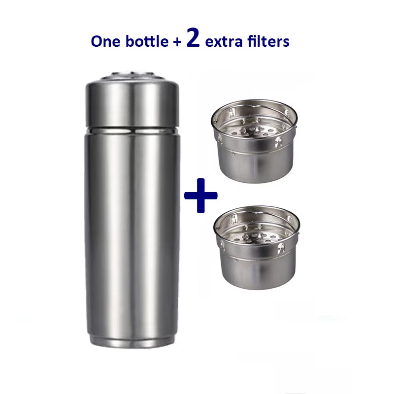 Nano Mineral Hydrogen Alkaline Water Ionizer Bottle Portable Energy Stainless Flask Ph 8-10 Antioxidant ORP Water Filter Bottle