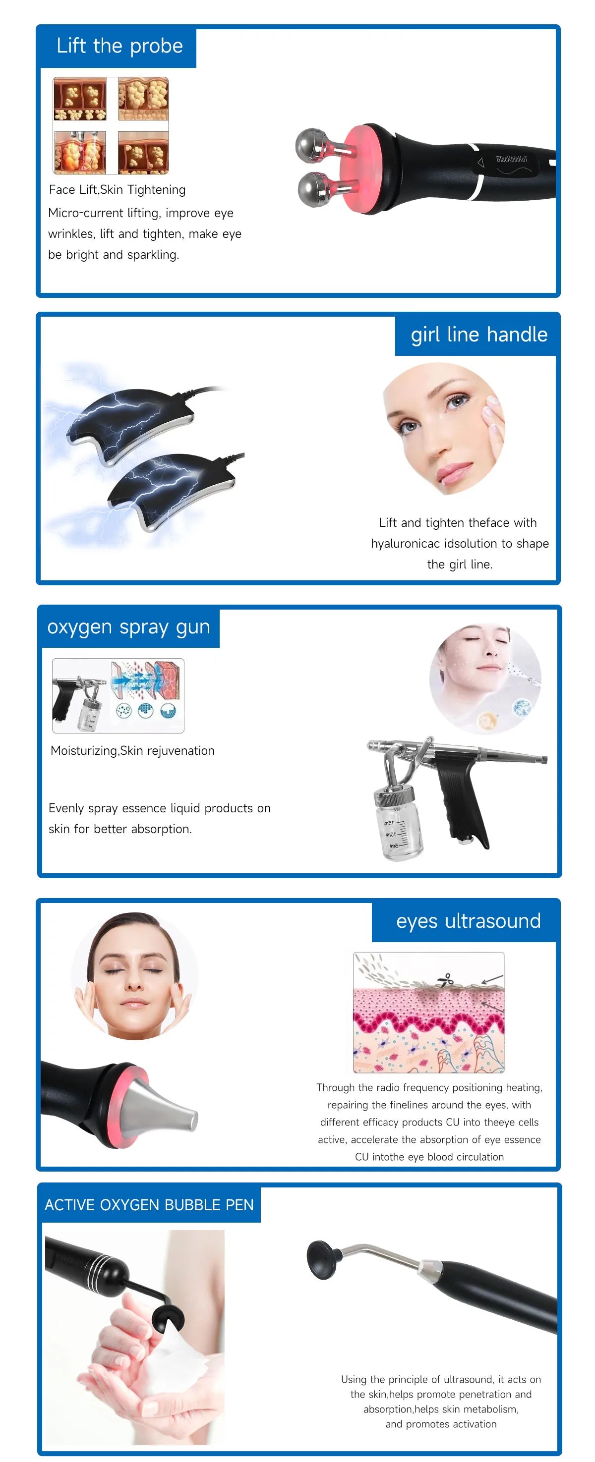 4QUEENS 10 in 1 Bubbles Skincare Facial Spa Hydrogen Purification Face Cleaning Professional Beauty Machines