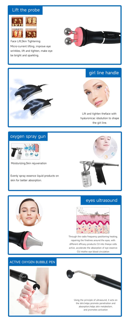 4QUEENS 10 in 1 Bubbles Skincare Facial Spa Hydrogen Purification Face Cleaning Professional Beauty Machines