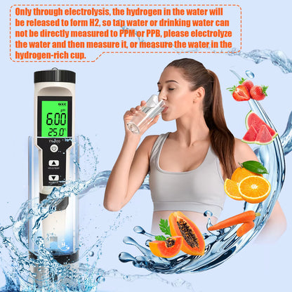 4 in 1 H2/ORP/TEMP/PH Meter 0.01 Resolution High Accuracy Water Quality Tester PPB/PPM Meter for Drinking Water Aquariums